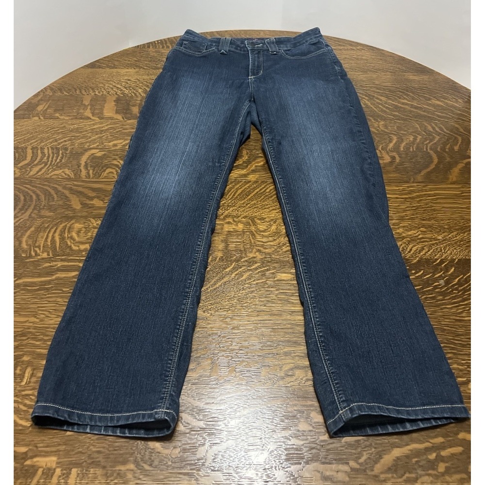 NYDJ Straight Leg Jeans Womens 10 Blue Denim Made in USA Lift Tuck